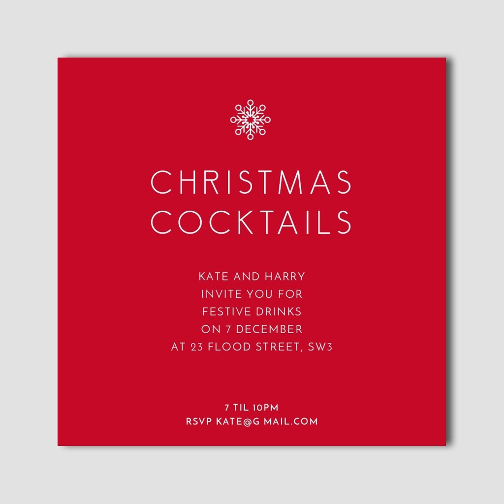 'Christmas Cocktails' Invitation